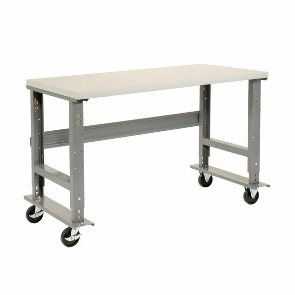 Global Industrial Mobile Workbench, 60 x 36in, Adjustable Height, Laminate Square Edge 601423A